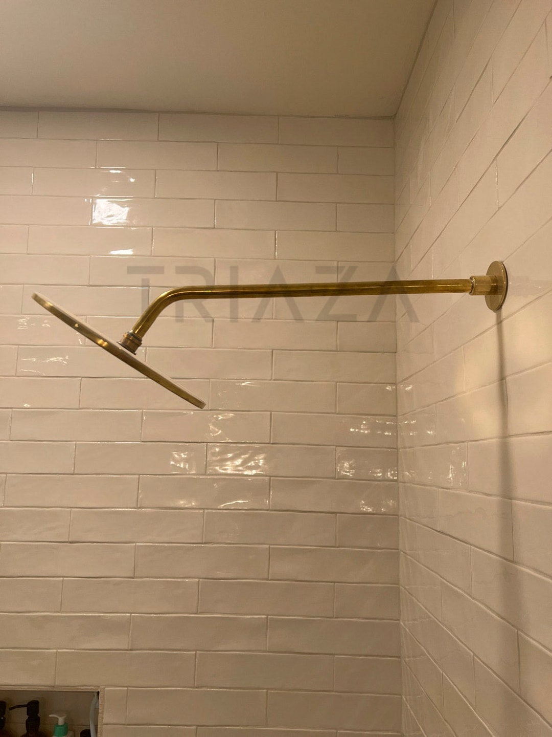 Unlacquered Brass Shower Solid Brass Shower Set Etsy