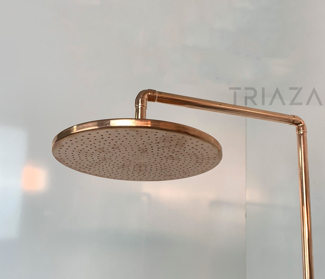 Unlacquered Solid Copper Shower Head Copper Shower Head Etsy