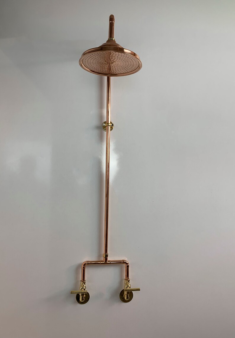 Unlacquered Solid Copper Shower Outdoor Shower Copper Etsy