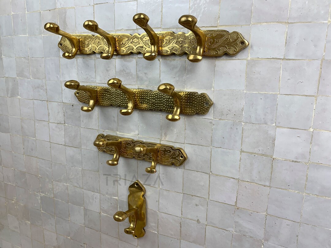 Unlacquered Solid Brass Bathroom Accessories Wall Hook Etsy