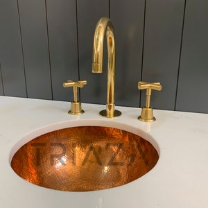 grifo de tocador de latón, grifo de baño de latón sin lacar, grifo de lavabo de tocador de doble manija
