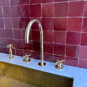 Unlacquered Solid brass faucet , kitchen faucet , deck mount faucet , brass faucet , brass kitchen faucet , sink faucet , brass faucet