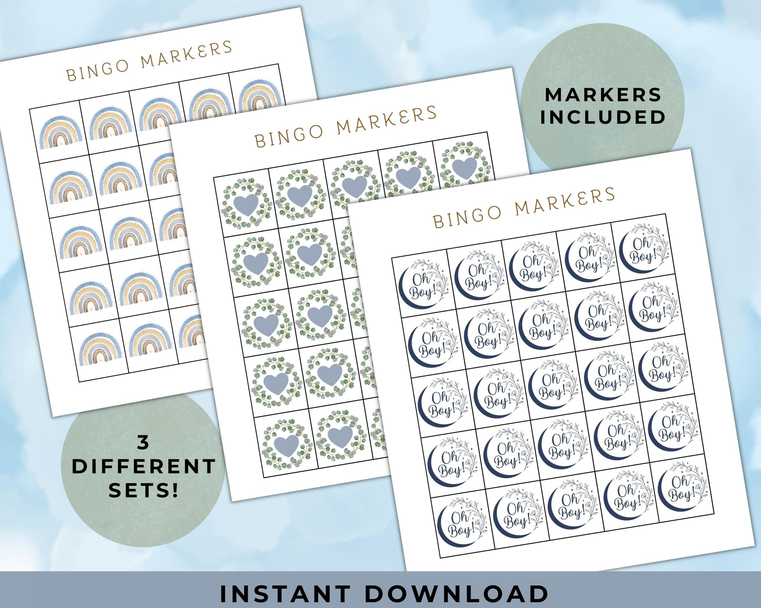 Baby Boy Bingo Set 40 PRINTABLE Cards and Markers Baby Shower PDF ...