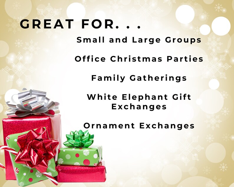 Left Right Christmas Game Printable Ornament Exchange Group Game Pass