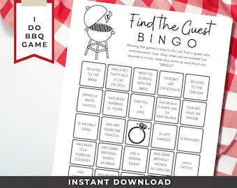 I Do BBQ Bingo Game | Engagement Party Icebreaker (Digital Download)