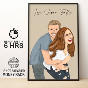 Faceless Portrait Valentine&#39;s Day Gift Custom Portrait Gifts For Her Digital Portrait Valentine&#39;s Day Gifts Custom Minimalist Portrait