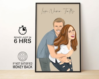 Faceless Portrait Valentinstag Geschenk Kundenspezifisches Portrait Geschenke für Sie Digitales Portrait Valentinstag Geschenke Kundenspezifisches Minimalistisches Portrait