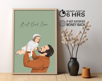 Daddy and son print, Personalized Fathers Day Gift, Dad Birthday Gift, Gift father, Gift for him, Meaningful artwork, Faceless Portrait