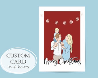 Custom Portrait Card, Personalized Card, Valentine's Day Card, Anniversary Card, Birthday Card, Mother's Day Card, Graduation Cards