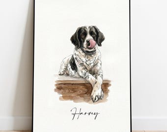 Miniature Custom Watercolor Pet Portrait, Mini Dog Portraits from Photos, Pet Painting, Custom Tiny Paintings