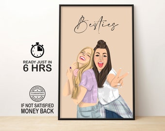 Faceles Portrait Custom Family Portrait, Custom Memorial Portrait, Digital Portrait Illustration, Faceless Portrait Print, Faceless Art