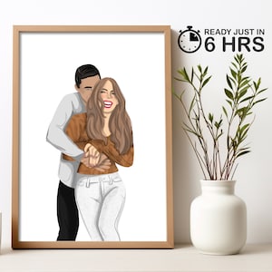 Custom minimalist Faceless Portrait, Digital Portrait, Personalized Gift, Family Custom photo, gift for her, wall art, boyfriend gift
