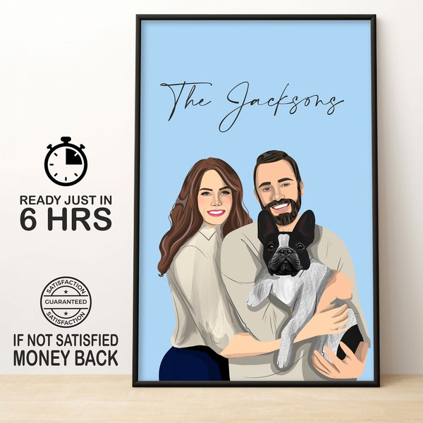Custom Drawing | Digital Portrait | Personalised Gifts | Family Portrait | Personalised Portrait | Gift for her | Fathers day