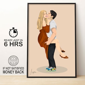 Portrait numérique minimaliste personnalisé Illustration sans visage Art numérique sans visage Photo de profil Cadeau personnalisé Art imprimable