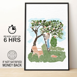 Custom Watercolor Portrait from Photo, Couples Portrait, Anniversary Gift, Christmas Gift, Personalized Gift, Minimalist Wall Art,