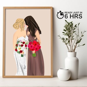 Personalized Gift For Bride, Custom Bride Gift From Sister, Bride and Bridesmaid Print, Sister of the Bride Gift, Custom Wedding Gift