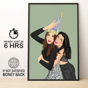 Retrato digital minimalista personalizado Ilustración sin rostro ASAP - Arte digital sin rostro Arte imprimible Foto de perfil Regalo personalizado