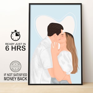couple portrait, gift for couple, faceless portrait, engagement drawing, boyfriend portrait, family portrait, custom gift, Faceless Gift