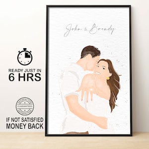 Custom Watercolor Painting From Photo, Personalised Engagement Gifts for Couple, Wedding Anniversary Gifts, Birthday Gift
