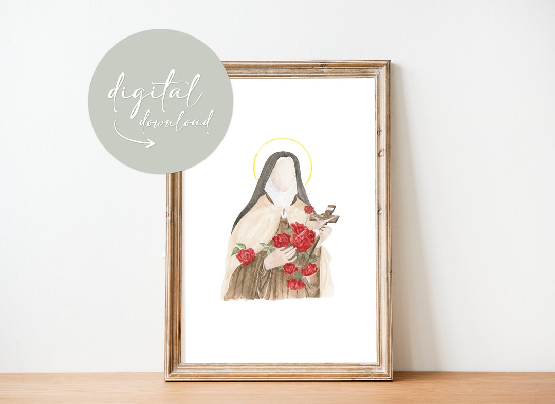 Digital Saint Therese of Lisieux | Saint Art | Saint Watercolor | Saint ...