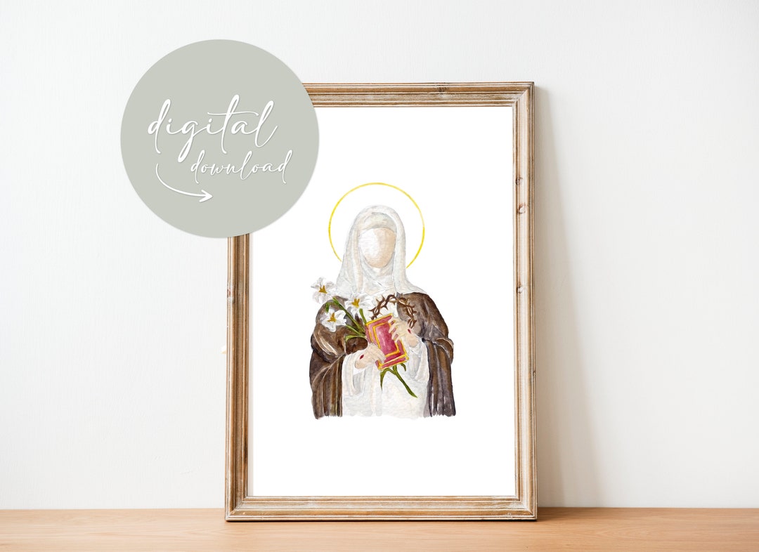 Digital Saint Catherine of Siena | Saint Art | Saint Watercolor | Saint ...