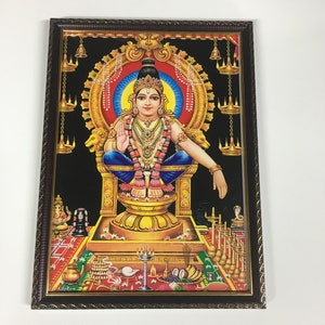 Sabarimala Ayyappan Swamy Kerala Framed Picture Frames  WALLFRAMES (13.5X10&quot;)
