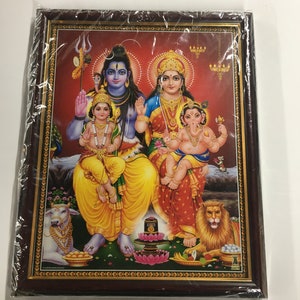 Lord Shiva Family / Parivar framed Picture Frames  WALLFRAMES(10x12&quot;)