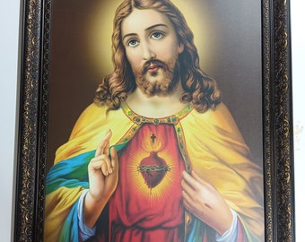 Jesus Christ Sacred Heart Framed Laminated WALLFRAMES (21.5X17")