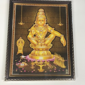 Sabarimala Ayyappan Swamy Framed Picture Frames  WALLFRAMES (10X12&quot;)