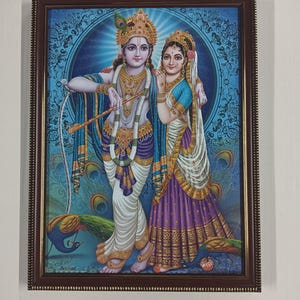 Radha Krishna Divine Love gerahmte Bilderrahmen laminierte WALLRAMES (13x10 &quot;)