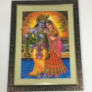 Radha Krishna Göttliche Liebe gerahmte Bilderrahmen 3D WALLRAMES (17x13 &quot;)