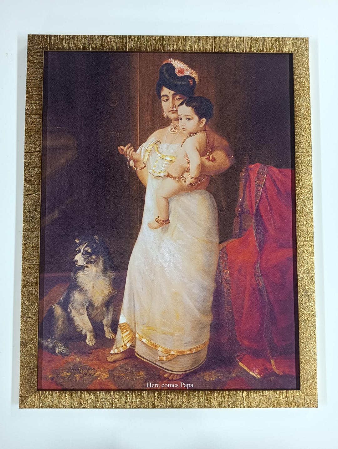 Papas Raja's Here Comes Papa Raja Ravi Varma Painting Print Laminated Wallframes ...