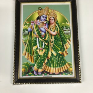 Radha Krishna Göttliche Liebe gerahmte Bilderrahmen WALLRAMES (10,5 x 8 &quot;)