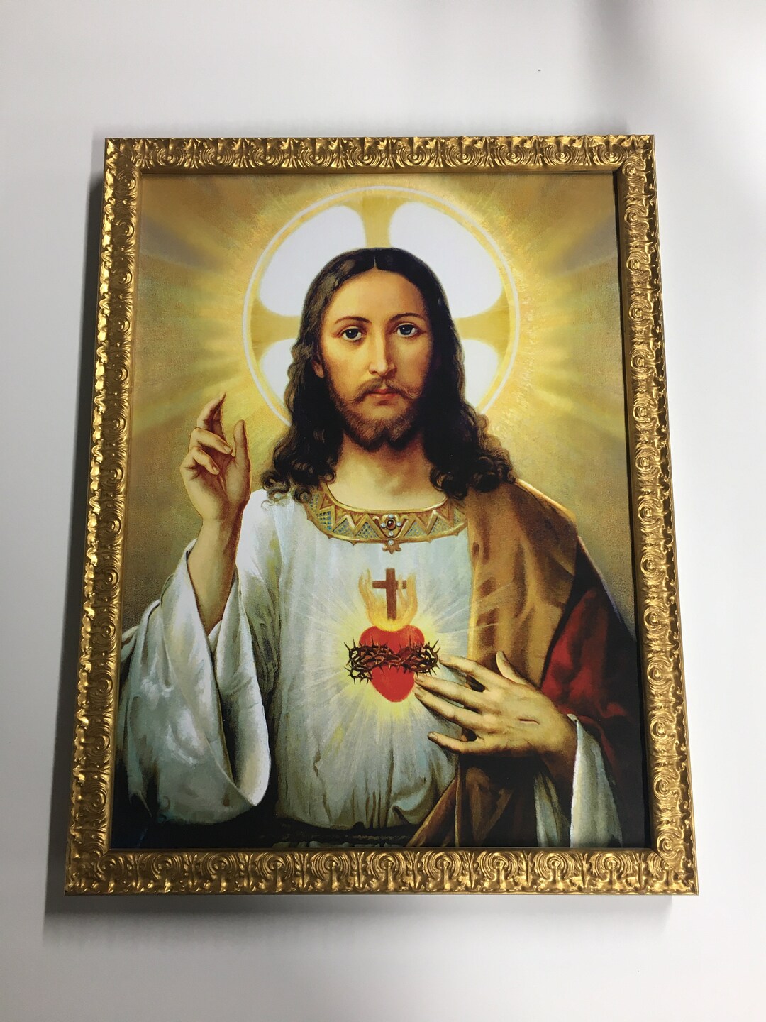 Jesus Christ Sacred Heart Framed WALLFRAMES 19x14.5 - Etsy