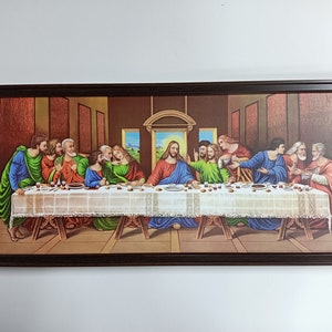Laatste Avondmaal Ingelijste fotolijsten Gelamineerd WANDLIJST (19,3 x 9,5")