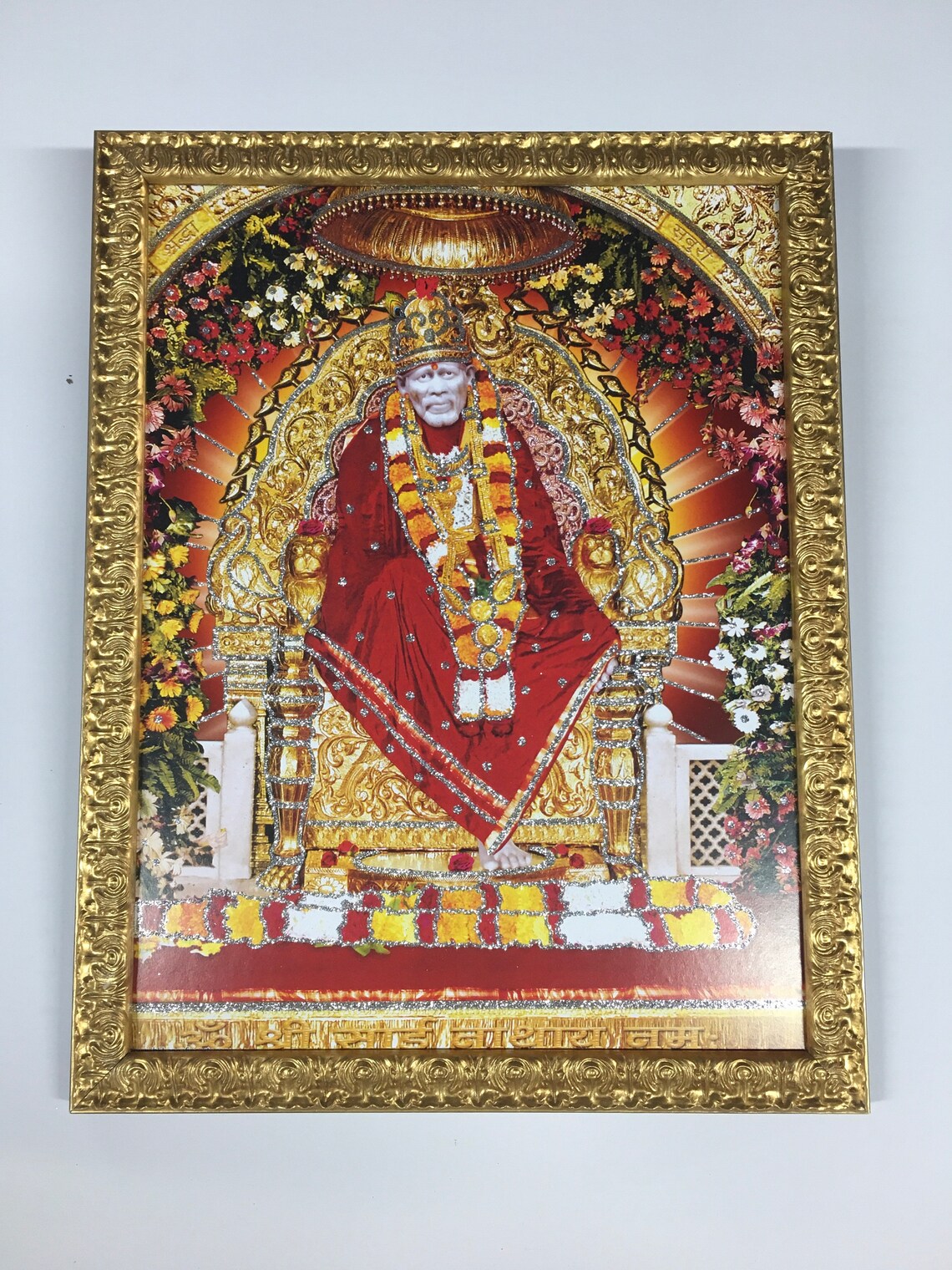 Sai Baba Religious Frame Framed Picture Frames WALLFRAMES (17.5x13.5 ...