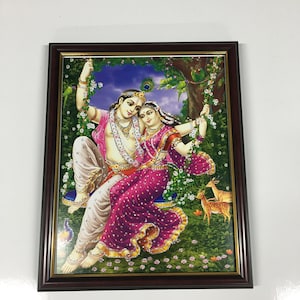 Radha Krishna Divine Love gerahmte Bilderrahmen WALLRAMES (10X12 &quot;)
