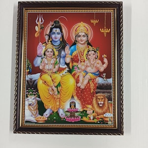 Lord Shiva Family / Parivar Framed Picture Frames WALLFRAMES(12X10&quot;)