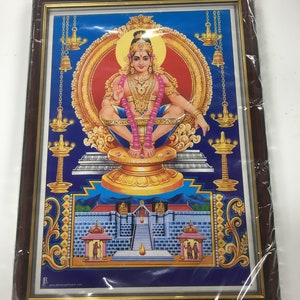 Sabarimala Ayyappa Swamy (Dharmasastha\Manikandan) Framed Picture Frames  WALLFRAMES (14.5X10")