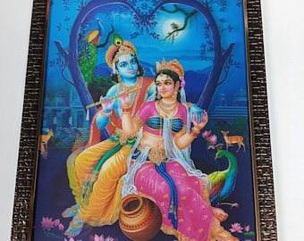 Radha Krishna Divine Love framed Picture Frames  3D WALLFRAMES (17x13")