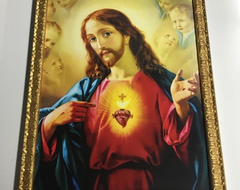 Jesus Christ Sacred Heart Framed WALLFRAMES (19x14.5”)