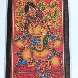 Sri Ganapati\Vinayaka\Pillaiyar Mural print Artwork Laminated Framed WALLFRAMES ( 30.2X20.5")