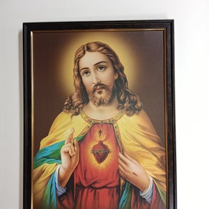 Jesus Christ Sacred Heart Laminated Framed Picture Frames  WALLFRAMES (13.3X10&quot;)