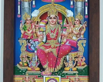 Sri Bala Tripurasundari フォトフレーム、ヒンドゥー教の女神アート