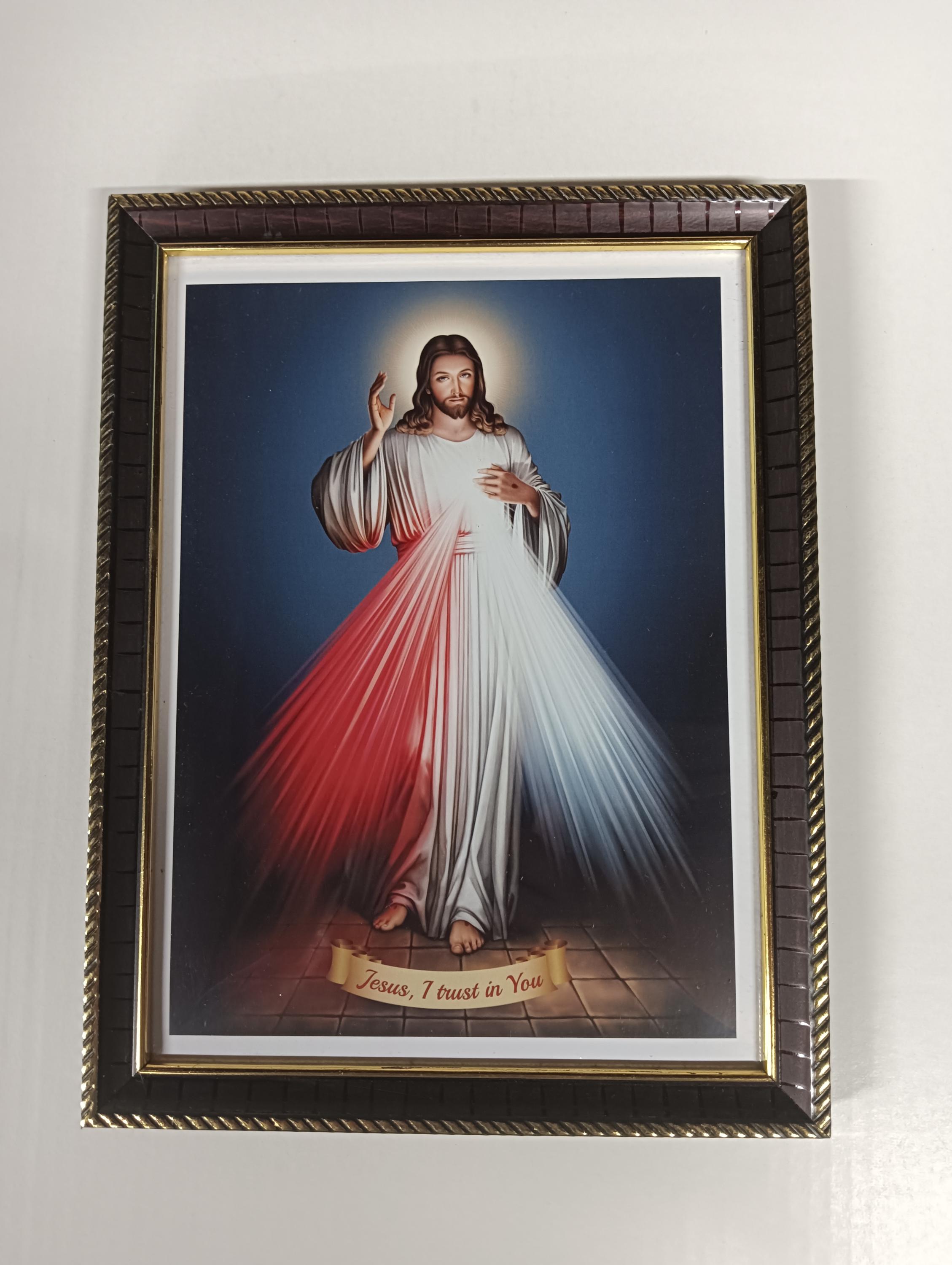 Divine Mercy Jesus Framed Religious Art | Jesus I Trust in You Wall Décor
