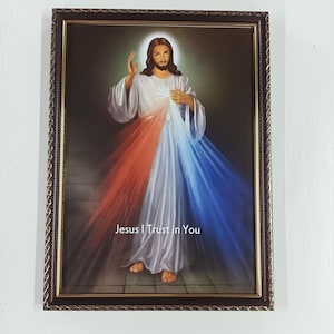 Divine Mercy Jesus Christ (Karuna) -Framed Picture Frames  WALLFRAMES (13.5X10&quot;)