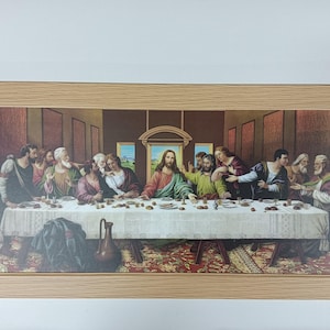 Laatste Avondmaal Ingelijste fotolijsten Gelamineerd WANDLIJST (25 x 13,5 inch)