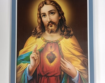 イエス・キリストの信仰 - 写真プリント付き額縁 - 祈祷室/マン