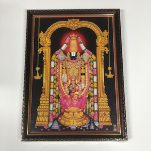Tirupati Balaji With Lakshmi Framed Picture Frames WALLFRAMES (13x10&quot;)