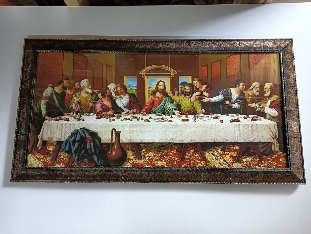 Last Supper of Jesus Christ Framed Wallframes28.5x15 Etsy
